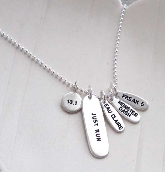 Silver marathon necklace 13.1