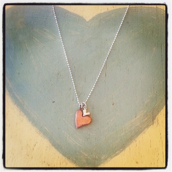 Chunky Resting Hearts Necklace Chunky Resting Hearts Necklace