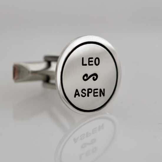 Hand Stamped Cuff Links Monogram or Names