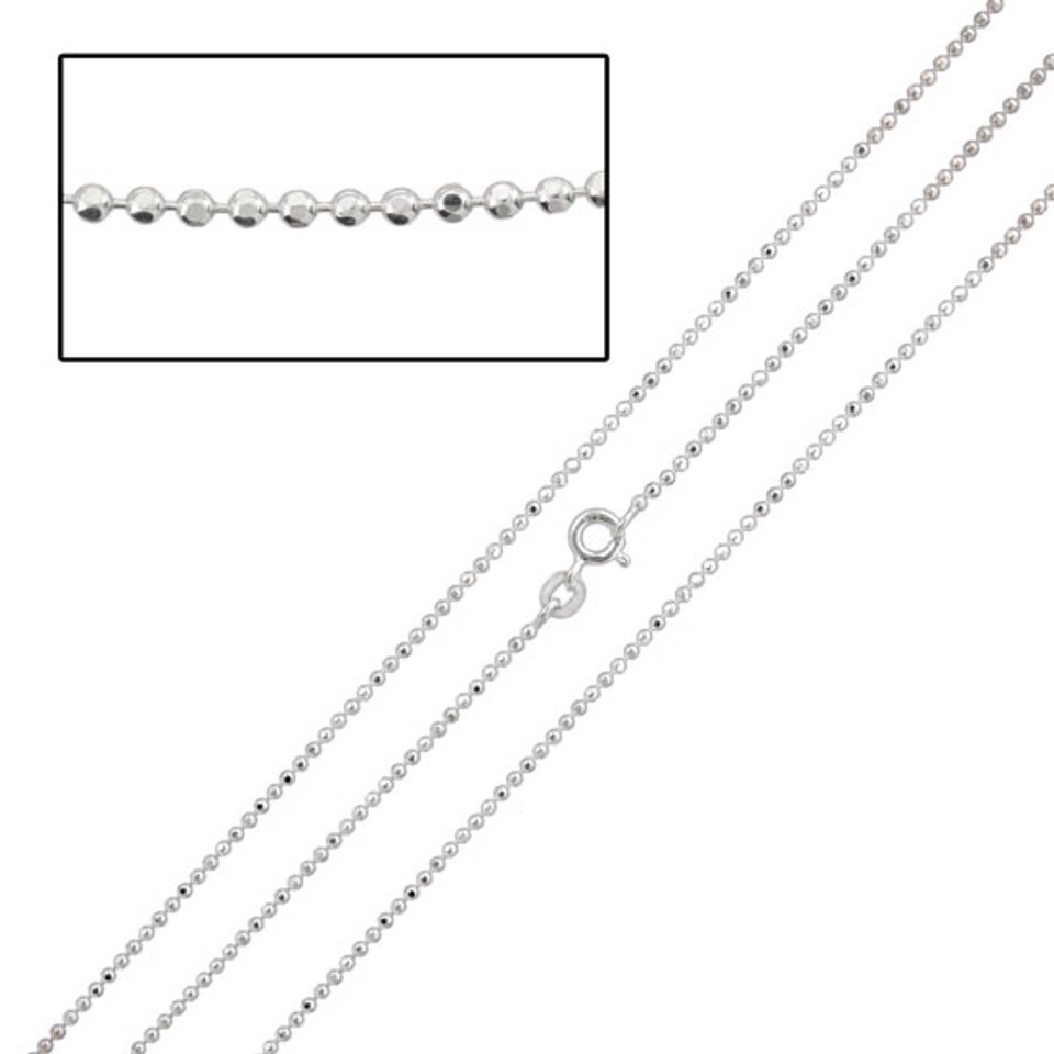 Silver Diamond Cut Ball Chain