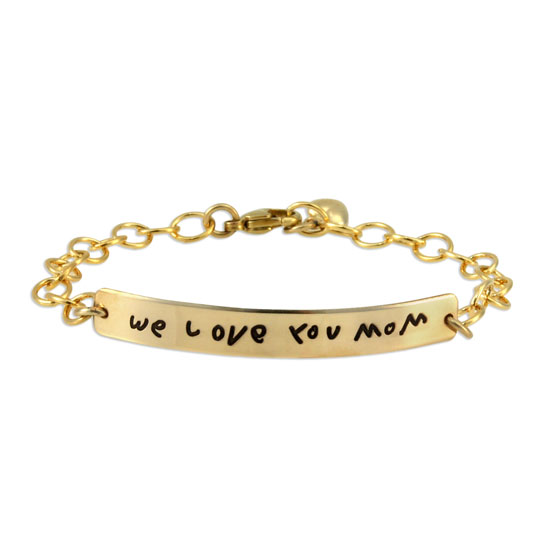 Gold Handwriting ID Bracelet