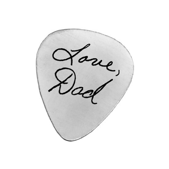 Silver Handwriting Guitar Pick