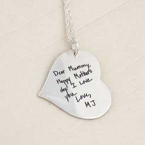 Custom Heart Handwriting Necklace