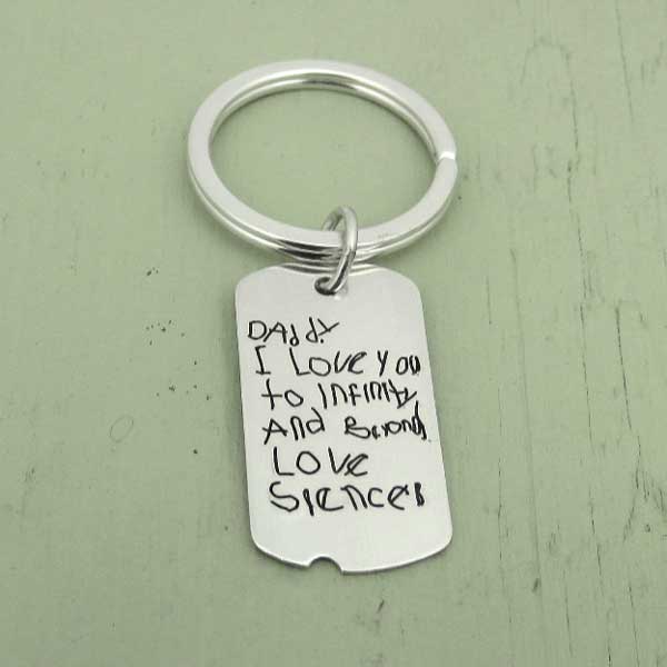 Handwriting Military Tag Key Chain