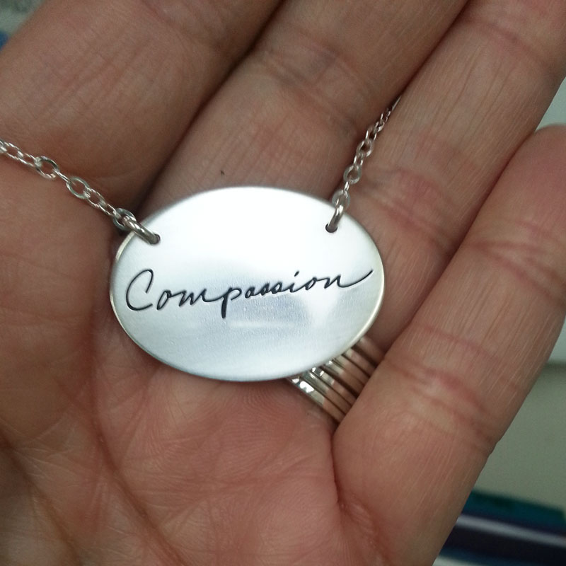 Large Oval Handwriting Necklace