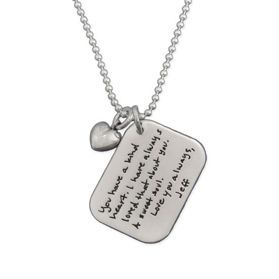 Love Letter Handwriting Necklace