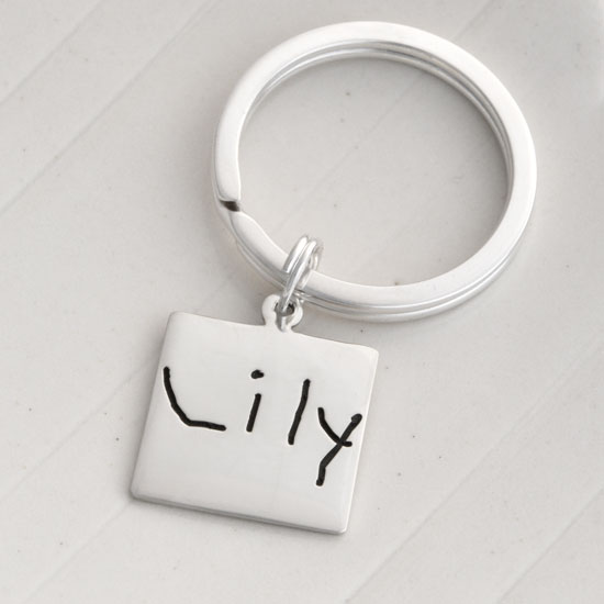 Square Handwriting Key Ring